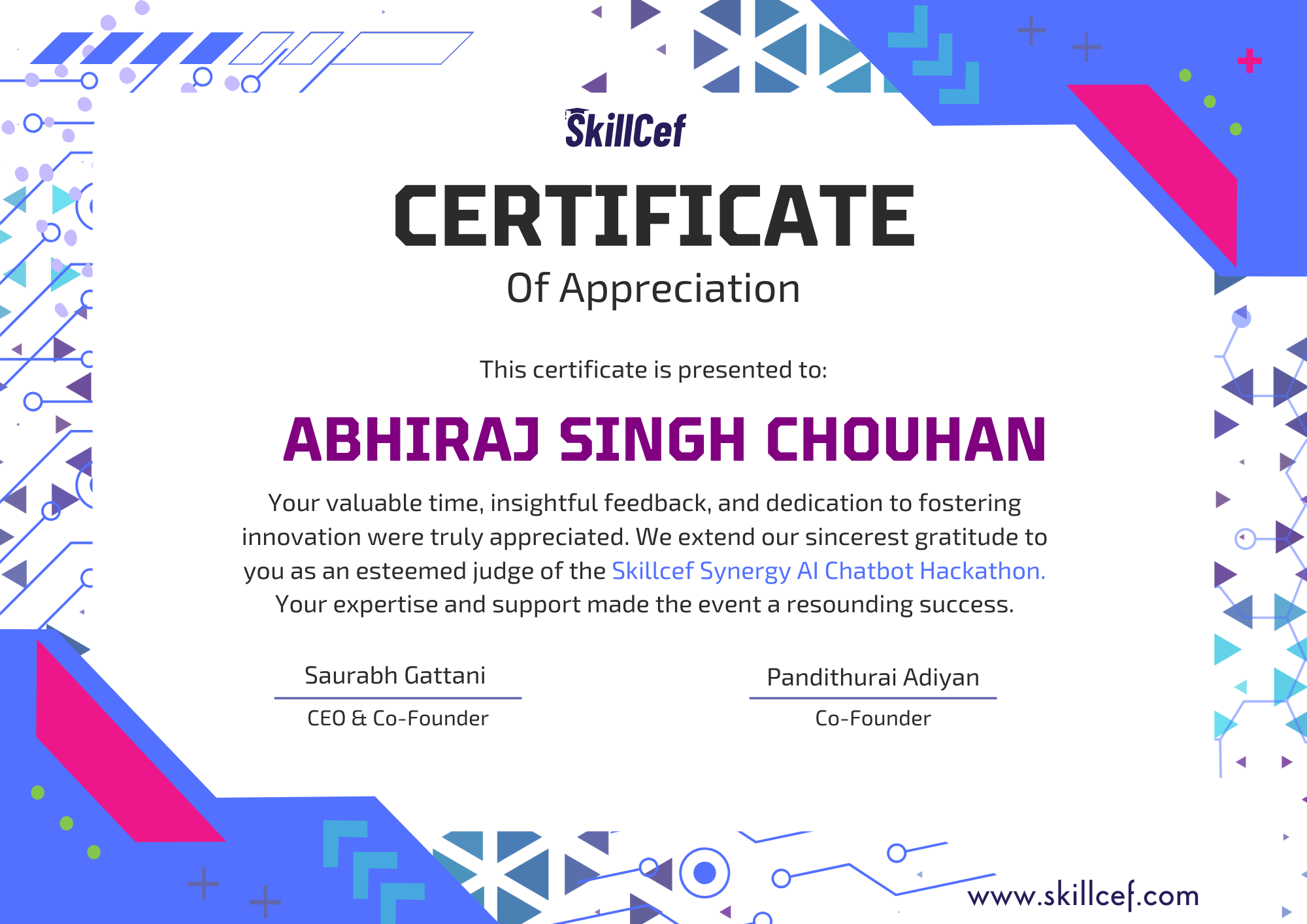 Certificate Preview